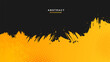 © kanpisut - Black and yellow abstract background with brushstroke and halftone style.