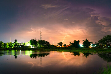 Sticker - lightning in a rainstorm