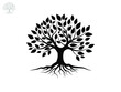 © CHANTHIMA SAENUBON - Black Trees and root with leaves look beautiful and refreshing. Tree and roots LOGO style.