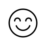 Fototapeta  - Cute smile face thin line icon vector 