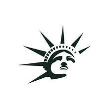 Statue Of Liberty Silhouette Logo Design Vector