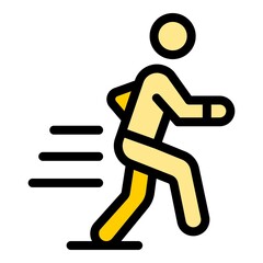 Poster - Running habit icon. Outline running habit vector icon color flat isolated