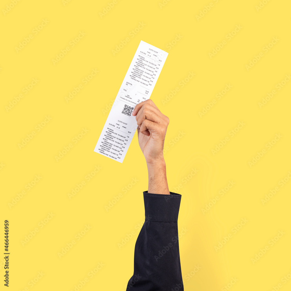 Hand holding receipt for shopping campaign