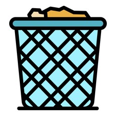 Poster - Office trash icon. Outline office trash vector icon color flat isolated