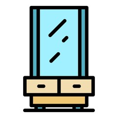 Poster - Home dressing room icon. Outline home dressing room vector icon color flat isolated