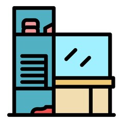 Poster - Modern dressing room icon. Outline modern dressing room vector icon color flat isolated