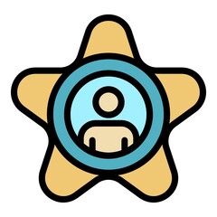 Poster - Star actor icon. Outline star actor vector icon color flat isolated