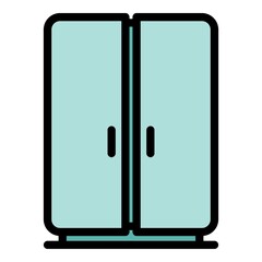 Poster - Freezer icon. Outline freezer vector icon color flat isolated