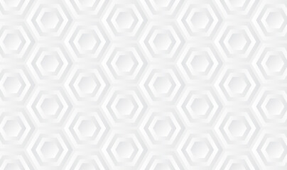 Poster - Vector hexagon geometric seamless 3D white texture. Abstract white geometric hexagon background. Monochrome geometrical pattern with hexagons. Hexagons texture. Vector EPS10