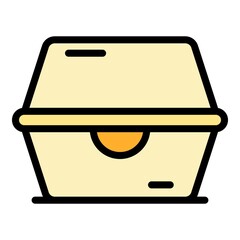 Poster - Meal box icon. Outline meal box vector icon color flat isolated