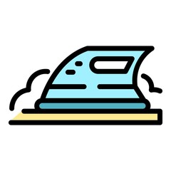 Poster - Clothes iron icon. Outline clothes iron vector icon color flat isolated
