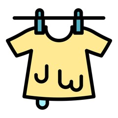 Poster - Hang dry icon. Outline hang dry vector icon color flat isolated