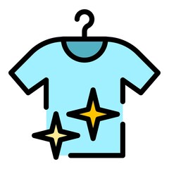 Poster - Hang clean shirt icon. Outline hang clean shirt vector icon color flat isolated