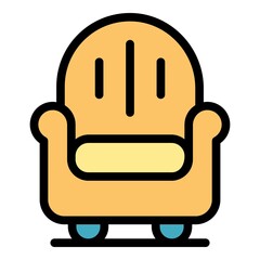 Poster - Bedroom armchair icon. Outline bedroom armchair vector icon color flat isolated