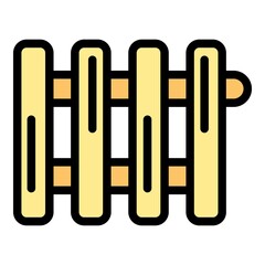 Poster - Bedroom calorifer icon. Outline bedroom calorifer vector icon color flat isolated