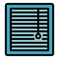 Poster - Bedroom window jalousie icon. Outline bedroom window jalousie vector icon color flat isolated