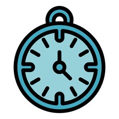Poster - Bedroom wall clock icon. Outline bedroom wall clock vector icon color flat isolated