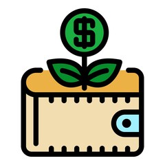 Poster - donation moneyicon. outline donation moneyvector icon color flat isolated