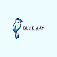 Blue Jay Bird Logo Vector Design. Modern Creative Design
