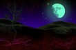 © Dancing Man - multi colored haunting night mockup - bokeh background design template 3D illustration soft focus trick or treat concept