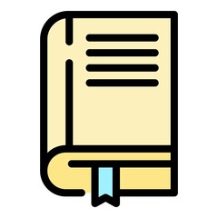 Poster - Book icon. Outline book vector icon color flat isolated