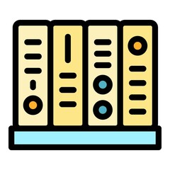 Poster - library books icon. outline library books vector icon color flat isolated