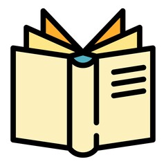 Poster - open book icon. outline open book vector icon color flat isolated