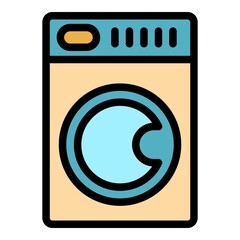 Poster - washing machine icon. outline washing machine vector icon color flat isolated