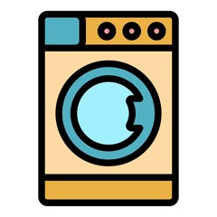Poster - washer machine icon. outline washer machine vector icon color flat isolated