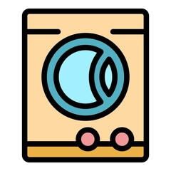 Poster - dry washing machine icon. outline dry washing machine vector icon color flat isolated