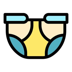 Poster - hygiene diaper icon. outline hygiene diaper vector icon color flat isolated
