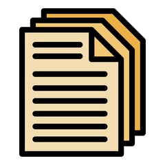 Poster - Retirement paper icon. Outline retirement paper vector icon color flat isolated