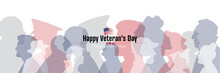 Happy Veteran's Day Card. Flat Vector Illustration.