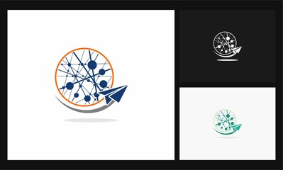 Wall Mural - aircraft, network concept design system logo