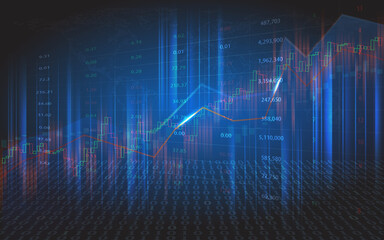 Wall Mural - Financial Stock Market Graph Illustration, concept Of Business Investment and Stock Future Trading.