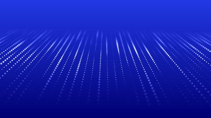 Fototapete - Digital background with movement of glowing particles. Complex technologies of big data. 3D rendering.