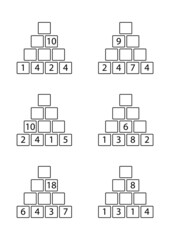 Maths pyramid template worksheet. Clipart image