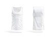 Blank white tank top mockup, front and back view