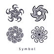 Geometric Shape Circle, Pinwheel Line Art Drawing Vector Art Illustration. Mandala. Pattern. Ornamental. Icon. Vector Logo.