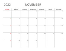 Calendar Template For Planners. Calendar 2022.