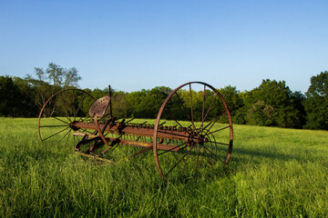 Poster - Old agricultural tool in the field