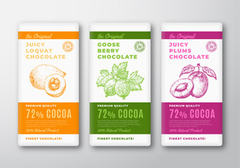 Wall Mural - the original chocolate abstract vector packaging design labels set. modern typography and hand drawn