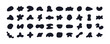 Random black abstract shapes. Set of organic blobs of irregular shape. Simple blotch, inkblot. Vector illustration isolated on white backgound.