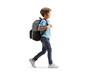 © Ljupco Smokovski - Full length profile shot of a boy with a backpack walking