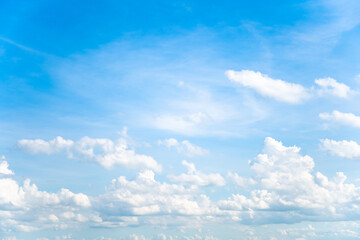 Wall Mural - Beautiful group of cloud in the blue sky during the day. Cloudy and blue sky background.