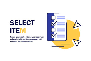 Poster - Select items concept icon. Choosing goods or services idea thin line illustration. Parcel tracking. Vector isolated outline drawing