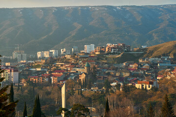 Wall Mural - City landscape, architecture of Tbilisi. The capital of Georgia. Big city in the highlands