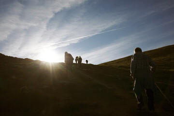 Sticker - Hiking in the mountains of Basque Country