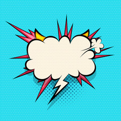 Wall Mural - comics speech bubble for text pop art design. colored empty dialog cloud for text message halftone s