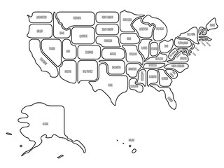 Wall Mural - Generalized smooth map of USA